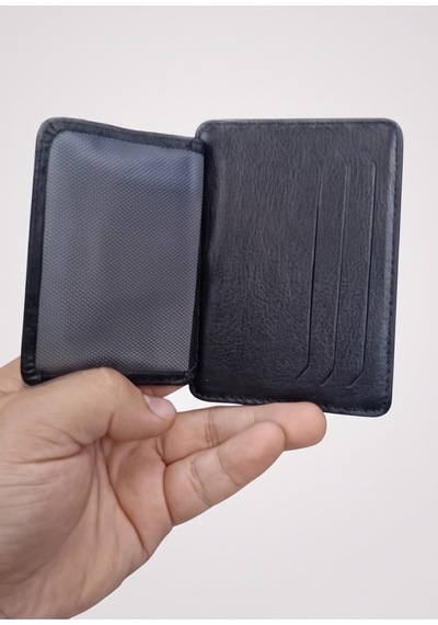 Nahitatyana Unisex Hakiki Deri Kartlık Lastik Destekli Kart Sabitleme Siyah - 923764406 Siyah