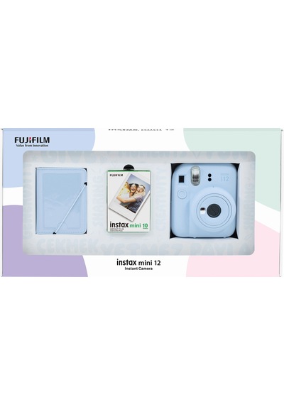 Fujifilm Instax Mini 12 Fotoğraf Makinesi + 10'lu Film + 28'li Mini Albüm Mavi