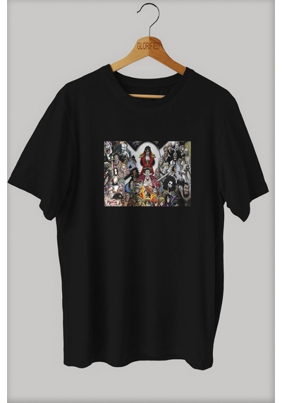 Noıssey -wed One Piece Baskılı Oversize T-shirt Tişört Sokak Tarzı Siyah