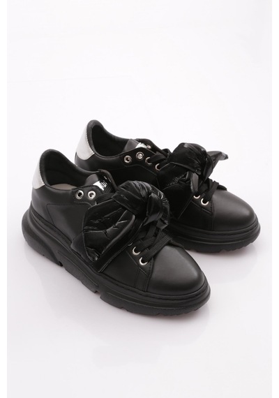 Dgn Es853 Kadin Kalin Taban Fiyonklu Sneakers Ayakkabi ES853-2007-R123499 Siyah