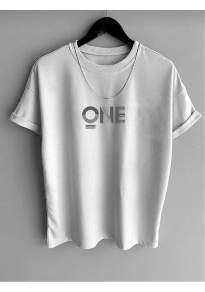 Kozia Outdoors Malkoçbey One Baskılı Overisze Unisex Basic T-şhirt Beyaz Beyaz