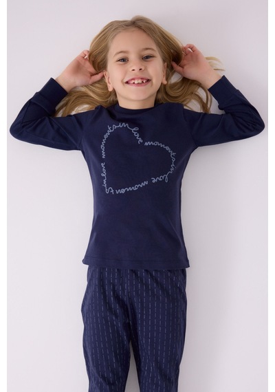 Arnetta Kız Çocuk Lacivert Pijama Takımı Lacivert