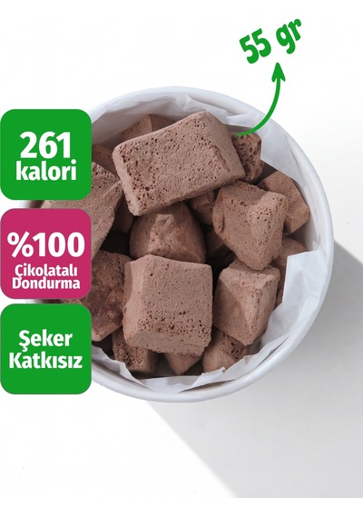 Freeze Dried Çikolatalı Küp Dondurma Dondurularak Kurutulmuş Tatlı 55 G