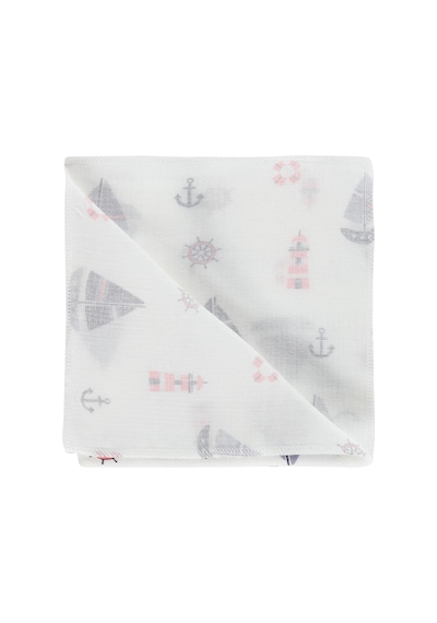 Civil Baby Yelken Baskılı Müslin 75x75 Battaniye - Beyaz