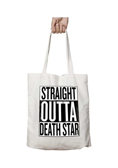 Art Hediye Star Wars Rogue One Straight Outta Death Star İki Tarafı Kalıcı Baskılı Yıkanabilir Çanta Çok Renkli