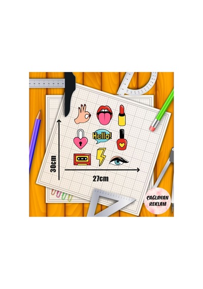 Hello Temalı Telefon Ve Bilgisayar Yüzeylerine Uygun Sticker Seti