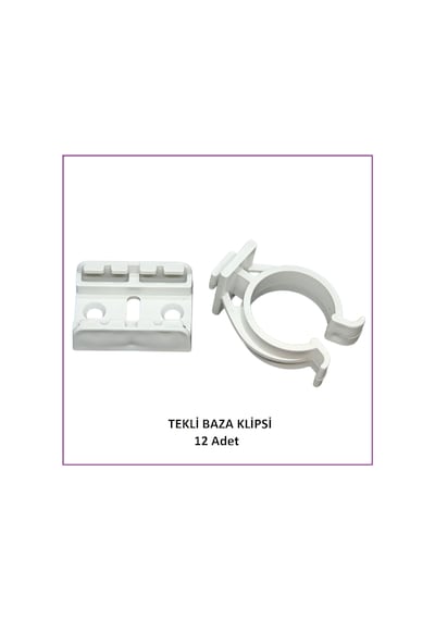 Baza Klipsi Tekli 12 Adet Beyaz