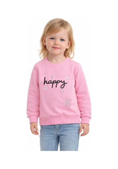 Kız Çocuk Happy Sweatshirt Bgl-st05270 Pembe