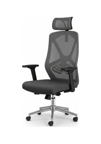 Upstyle Meltem Başlıklı Kumaş Ergonomik Çalışma Koltuğu Gri 66 125 65 Cm