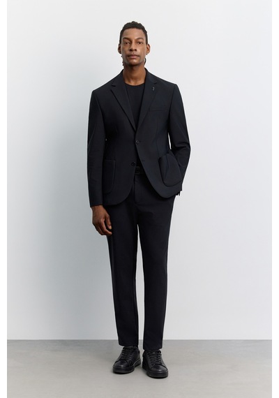 Avva Erkek Siyah Mono Yaka Kırışmayan Teknik Kumaş Comfort Slim Fit Ceket A62y4009 Avva Erkek Siyah Mono Yaka Kırışmayan Teknik Kumaş Comfort Slim Fit Ceket A62y4009