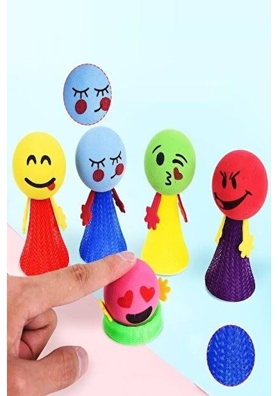 Zıplayan Oyuncak Emojili Zıp Zıp Oyun 1 Adet Pinyata İçi Parmaklara Takılan Emoji Top Bas Fırlat