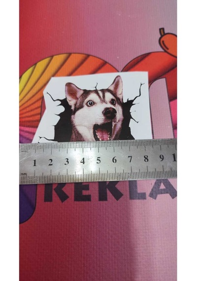 3d Desenli Husky Köpek Figürlü Sticker Etiketi