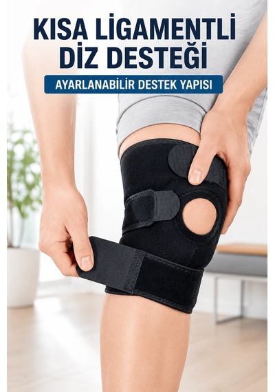 Trendexa Mey İthalat Ayarlanabilir Kısa Ligamentli Dizlik Açık Diz Kapağı Spor Ve Günlük Kullanım