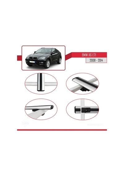 Bmw X6 E71 2008-2014 Arası İle Uyumlu Basic Model Ara Atkı Tavan Barı Gri 3 Adet