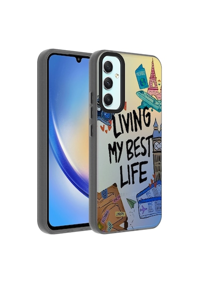 Noktaks - Galaxy A34 Uyumlu Kılıf Koruyucu Desenli Dragon Sert Kapak - Seyahat - T27951