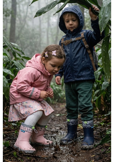 Hopfrög Rain Boots Süper Mat Pembe Suya Ve Soğuğa Dayanıklı Barefoot Çocuk Botu Pembe