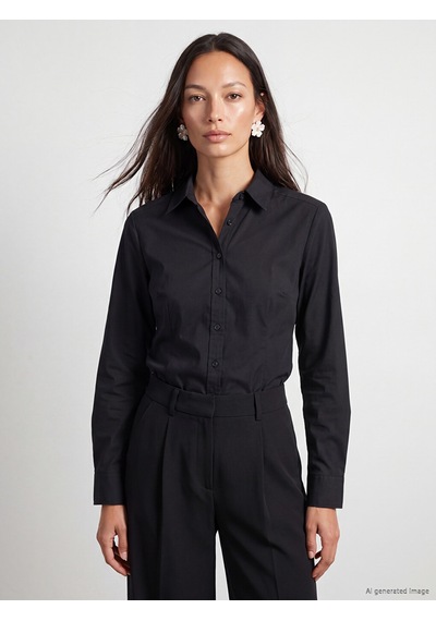 Lcw Everyday Siyah Regular Fit Kadın Gömlek