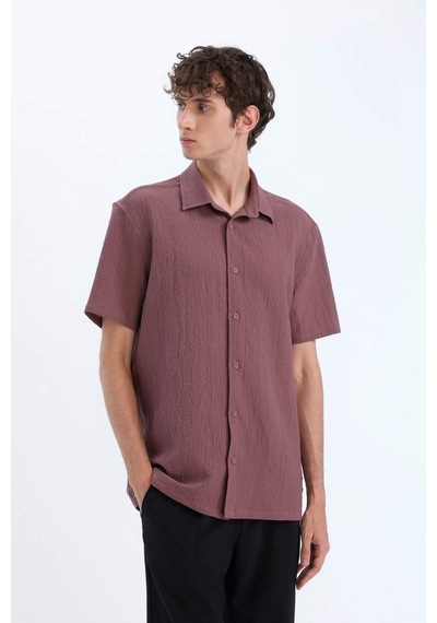 DeFacto Regular Fit Polo Yaka Krinkıl Yazlık Kısa Kollu Gömlek E1223AX25SMBN375 DeFacto Regular Fit Polo Yaka Krinkıl Yazlık Kısa Kollu Gömlek E1223AX25SMBN375