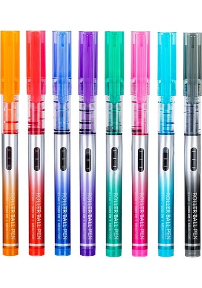 Kraf Enjoy İğne Uçlu 0.5mm Roller Kalem 8 Renk Set Çok Renkli