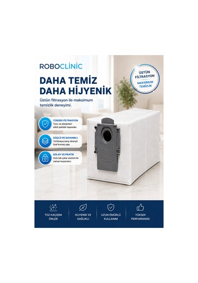 Roborock Qrevo Curvx Robot Süpürge Uyumlu Yedek Parça Toz Torbası 2 Adet