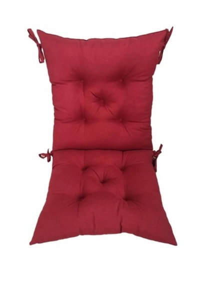 Bordo Rengi Arkalıklı Sandalye Minderi 45 85 Cm