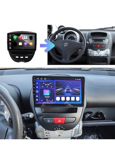 Navix V8 Turbo 4-64 Peugeot 107 2007-2013 Android Multimedya Carplay Sistemi 9"