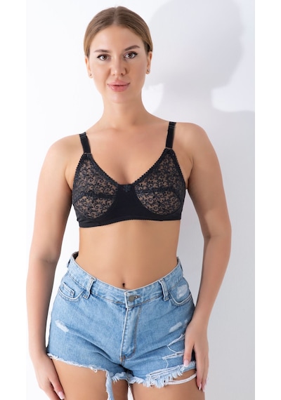 Sistina Siyah - 219 - Dantelli Toparlayıcı Sütyen - 506 - - Myceshop - Beden 105