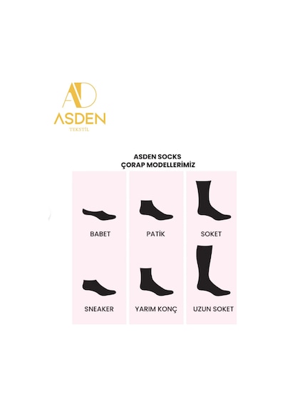 Asden Bambu Kadın Soket Çorap Beyaz Premium 6'lı Kutu, Burun Dikişsiz, Soft Yıkamalı Siyah 6 Çift