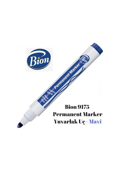 Bion 9175 Permanent Marker Yuvarlak Uç – Mavi