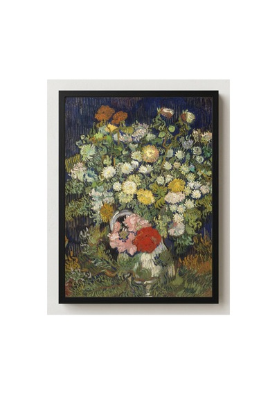 Klasik Sanat Van Gogh Vazoda Çiçek Buketi Çerçevesiz Poster 21x30 Cm A4 Tablo Klasik Sanat