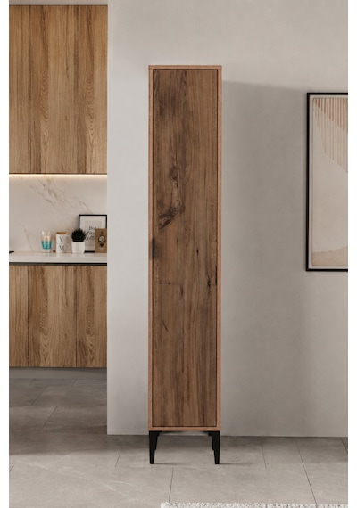 Arden Tek Kapaklı Çok Amaçlı Mutfak/kiler Dolabı 35x190x37 Cm Beyaz Modern Tasarım Çam