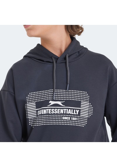 Slazenger LAYO Çocuk Kapüşonlu Koyu Gri Sweatshirt