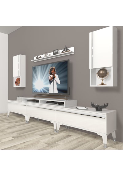 Decoraktiv Ekoflex 270ta Mdf Silver Tv Ünitesi Tv Sehpası Beyaz