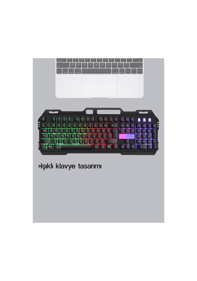 Astraltech Profesyonel Oyuncu Klavye Mouse Seti Rgb Işıklı, Türkçe Q, Dpı Ayarlı, Dayanıklı Gövde