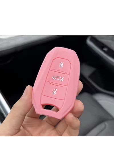 Fiat Doblo 2023+ Uyumlu Silikon Anahtar Koruma Kılıfı Pembe