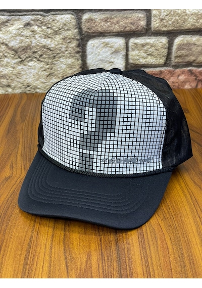 Hamze Trucker Model Baskılı Hafif Yazlık Beyzbol Cap Şapka Siyah - Gri