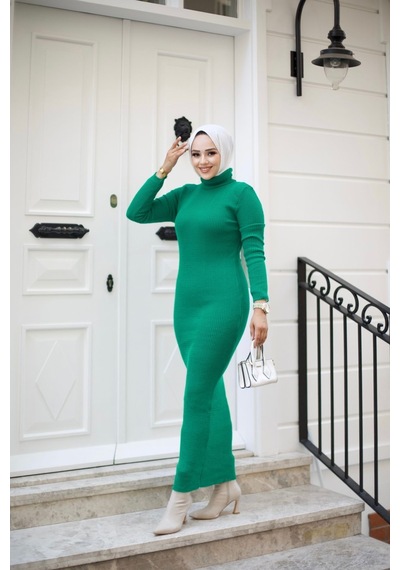 Hira Life Fashion Kadın Elbise Tesettür Giyim Balıkçı Yaka Ve Dar Kesim Triko Kalem Elbise Yeşil Yeşil Hira Life Fashion Kadın Elbise Tesettür Giyim Balıkçı Yaka Ve Dar Kesim Triko Kalem Elbise Yeşil Yeşil