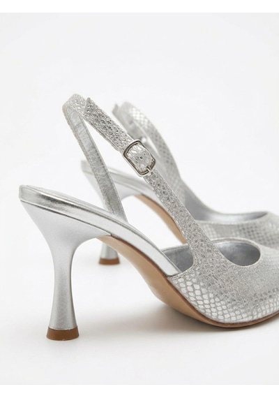 Asmi Shoes Kadın Siena Gümüş Baskılı 7 Cm Topuklu Sivri Burun Arkası Açık Atkılı Ayakkabı GÜMÜŞ Asmi Shoes Kadın Siena Gümüş Baskılı 7 Cm Topuklu Sivri Burun Arkası Açık Atkılı Ayakkabı GÜMÜŞ