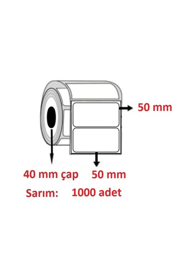 Özsaraç Etiket Eco Termal Etiket 50 x 50 MM 1000'li Sarım