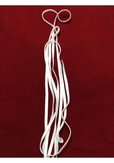 75 Mt Beyaz Yassı Maske Lastiği 5 Mm Örme Lastik