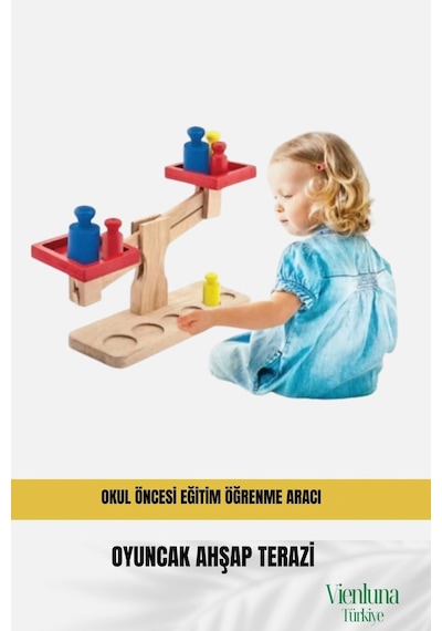 Algı Arttırıcı Kavrama Zeka Organizasyon Yeteneği Geliştirici Eğitici Ahşap Terazi Oyuncak