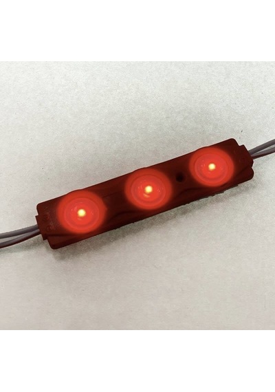 12 Volt 1.2 Watt 3’lü Mercekli 2835 Modül Led Kırmızı - 10 Adet