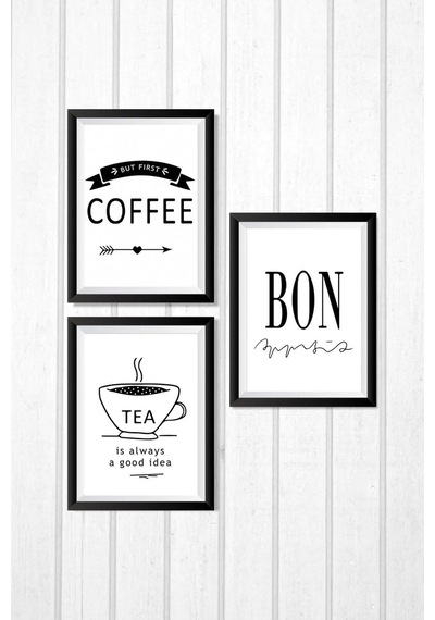 3 Parça Mutfak Coffee Bon Ev Dekorasyon Ahşap Çerçeve Görünümlü Ev Ürünleri Mdf Tablo Set Siyah - 611730618 Siyah 3 Parça Mutfak Coffee Bon Ev Dekorasyon Ahşap Çerçeve Görünümlü Ev Ürünleri Mdf Tablo Set Siyah - 611730618 Siyah
