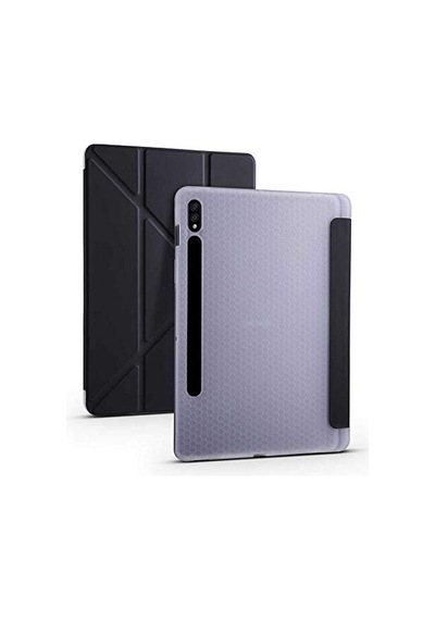 Aksesuarcim S7 Fe Lte Smt737 T736 T733 T730 İle Uyumlu Kılıf Silikon Yumuşak Kalem Bölmeli Esnek 4 Farklı Stand Olabilen Tablet Kılıfı Siyah Sku: Zeusb0g71dv2rg Arka Kapak