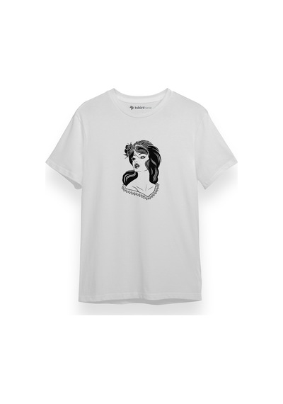 Cool Woman Icon Beyaz Kısa Kol Erkek Tshirt 001