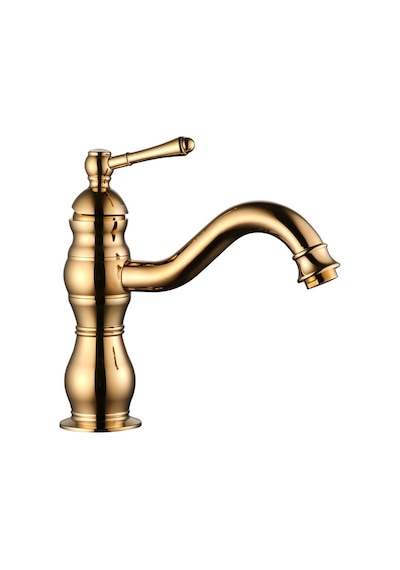 İsaoğlu Yapı Gold Lavabo Bataryası Vintage Lavabo Musluğu Altın Banyo Bataryası Gold