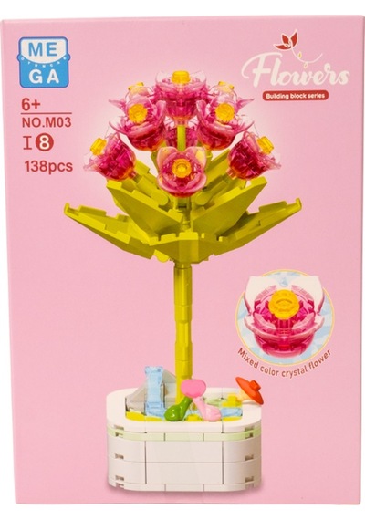 Building Block Flower 138 Parça Violet