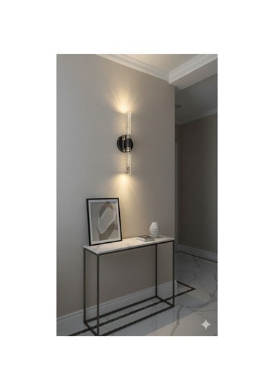 Bubbleflux Medium 40 Cm Modern Tasarım Led Aplik - Duvar Lambası - Siyah - Pilli - Günışığı Siyah Pilli