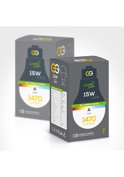 Günsan 3'lü Led Ampul 15w Beyaz Işık E27 6500k 1470 Lümen 3 Adet