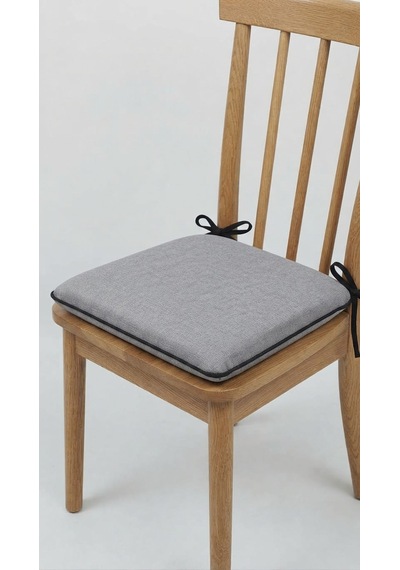 Bahçe Balkon Mutfak Kreş Sandalye Minderi Fermuarlı 40x40 6 Adetdüz Gri 5 Cm Gri Sünger Açık Gri